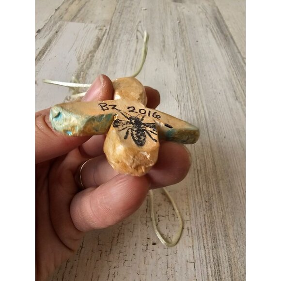 Bee Angel cherub necklace ornament gold glitter BZ Xmas tree - Picture 6 of 10